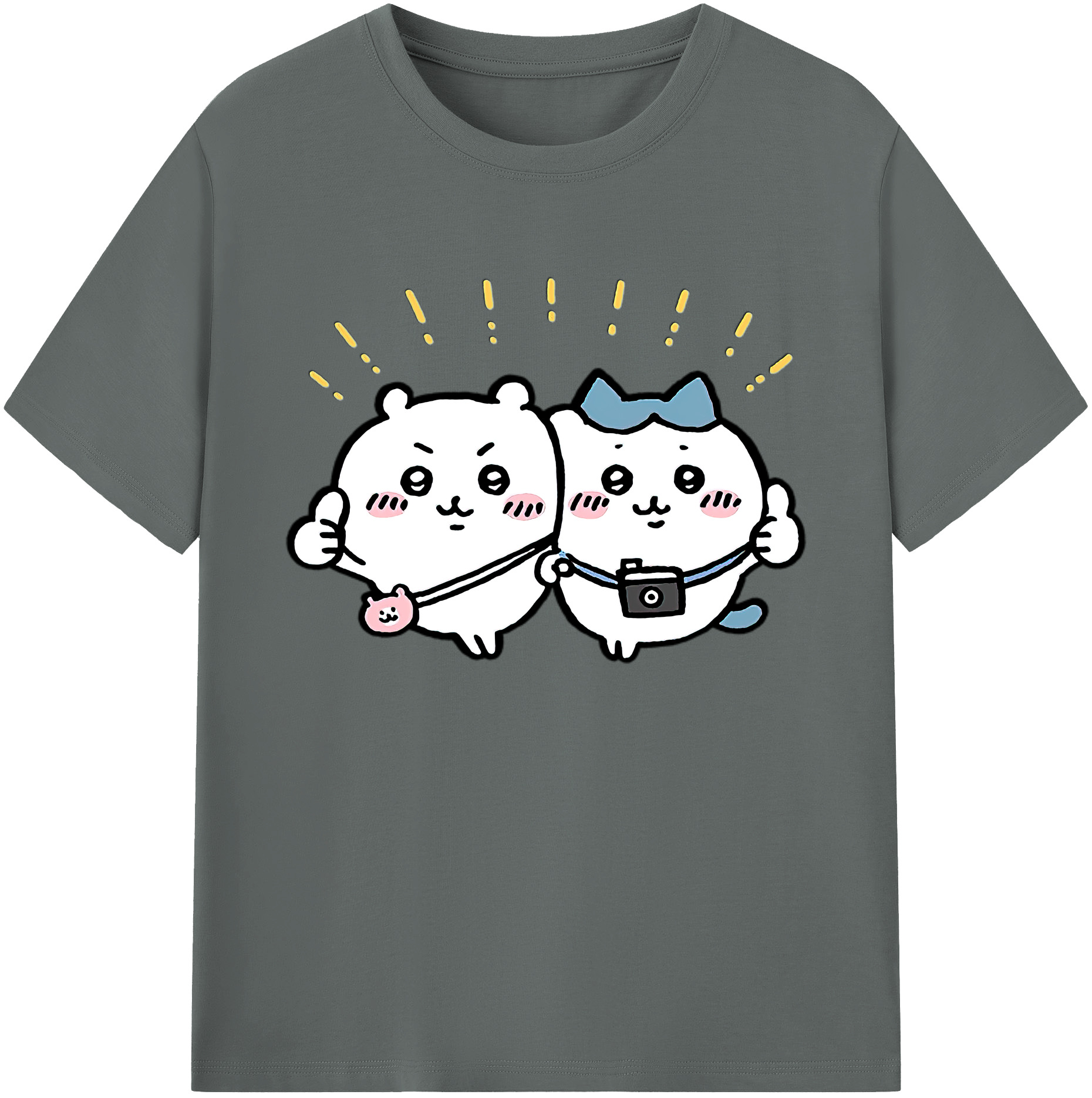 （画像用） ちいかわ ちいかわ Chii-kawa chiikawa 綿100％ メンズ半袖Tシャツ｜肌触りやわらか＆通気性